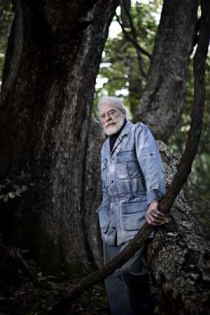 Taking a walk in the woods with three famous Southern Indiana authors. Photo by Zach Hetrick.