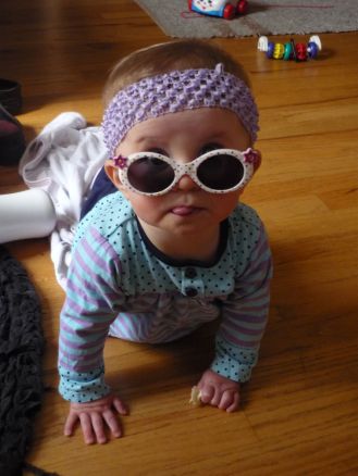 Annika, scooting around with Joy in her heart.