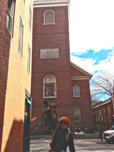 Hanging a lantern aloft in the Old North Church.