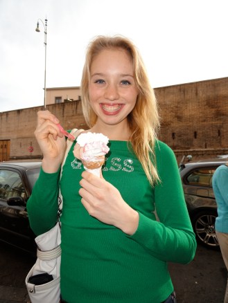 Gelato from Old Bridge Gelateria. Italians are generous with their scoops.