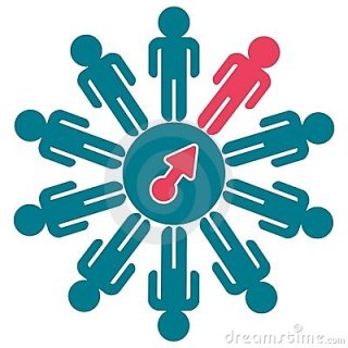 business-concept--successful-man-out-of-many-unluc-thumb23247136