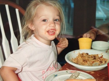 Little me was a messy eater. Big me is, too.