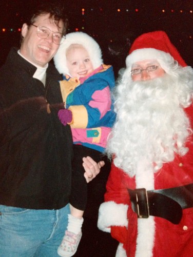 Little me with the big Dad and the big man himself, Santa.