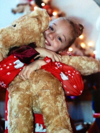 A Christmas hug surprise.