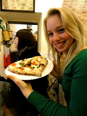 Fighting the battle. My sword = a heart-shaped pizza.