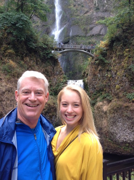My godfather and I at Multnomah Falls, Ore.
